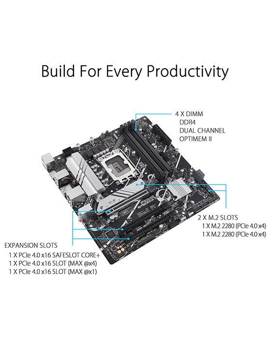 ASUS PRIME B760M-F D4 Motherboard
