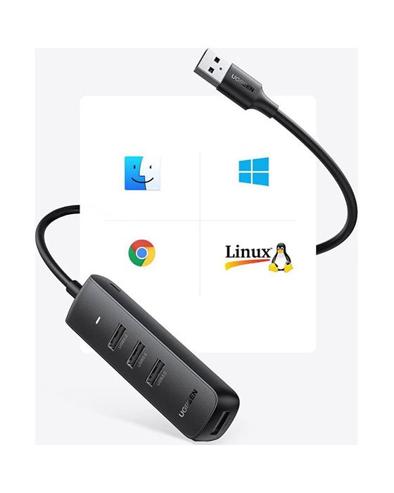 UGREEN 4 Port USB 3.0 Hub 0.25m Adapter