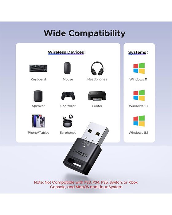 UGREEN USB Bluetooth 6.0 Adapter for PC