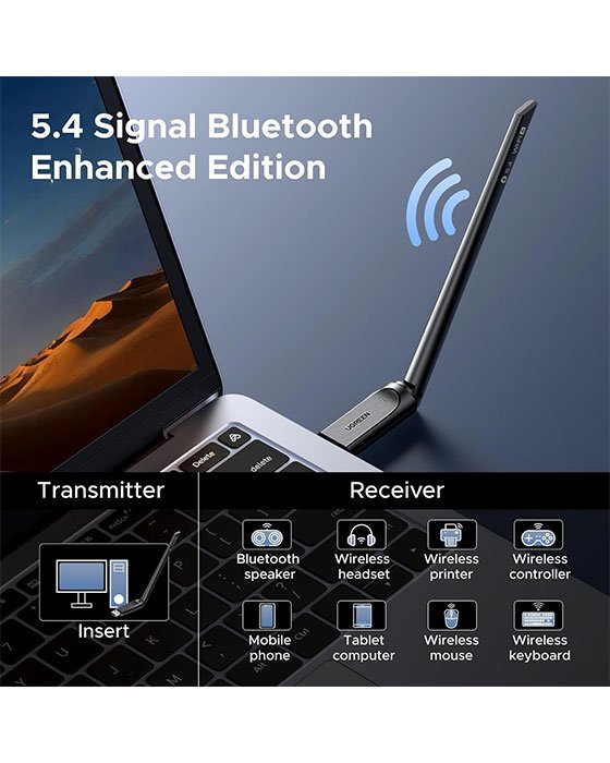 UGREEN 2 in 1 USB Bluetooth5.4 WiFi6 Adapter