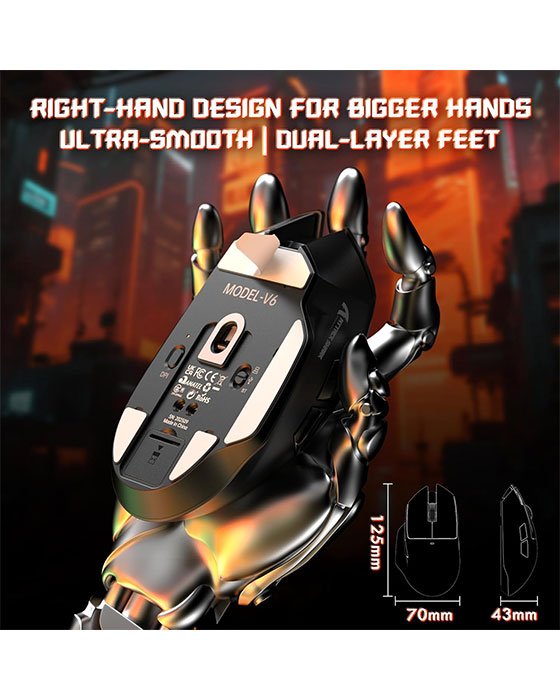 Attack Shark V6 Tri-Mode Gaming Mouse (Black)