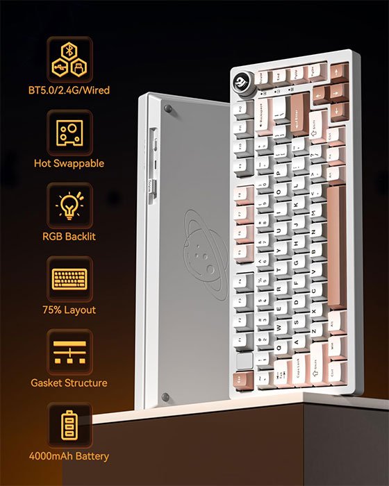 LEOBOG HI75C Pro Gaming Keyboard (White)