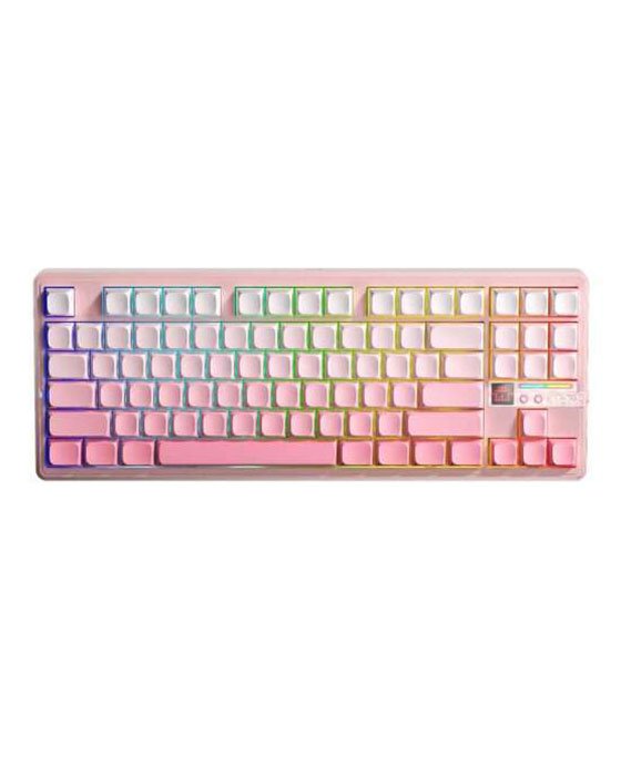 Aula F87 Pro V2 Wireless + Bluetooth HotSwap Mechanical RGB Gaming Keyboard (Pink)
