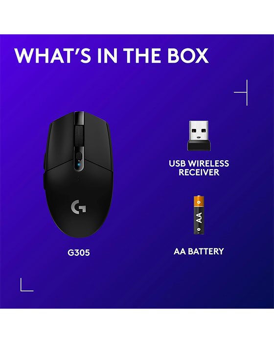 Logitech G305 Lightspeed Wireless Gaming Mouse (Black)