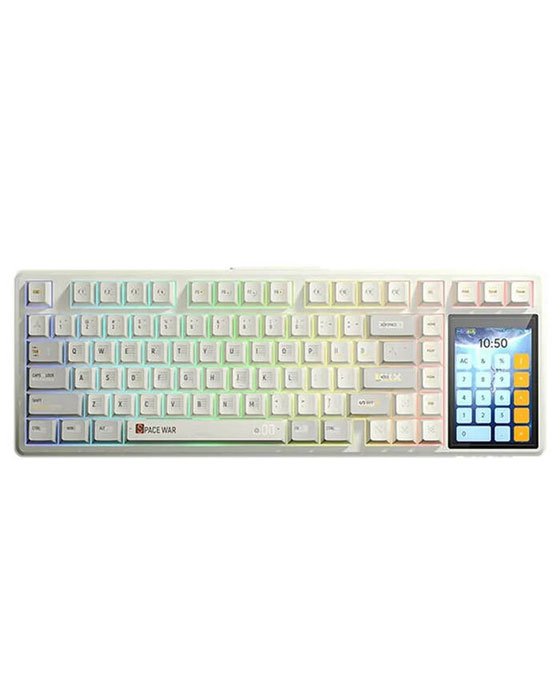 AULA L99 Wireless + Bluetooth HotSwap Mechanical RGB Gaming Keyboard (White Panel + 