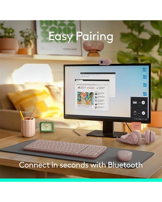 Logitech MK250 Bluetooth Wireless Mouse and Keyboard Combo (Rose)