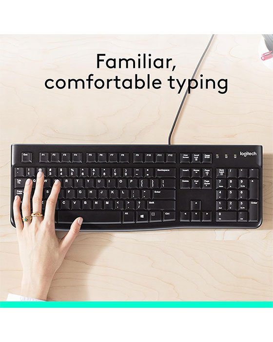 Logitech K120 Wired Keyboard (Black)
