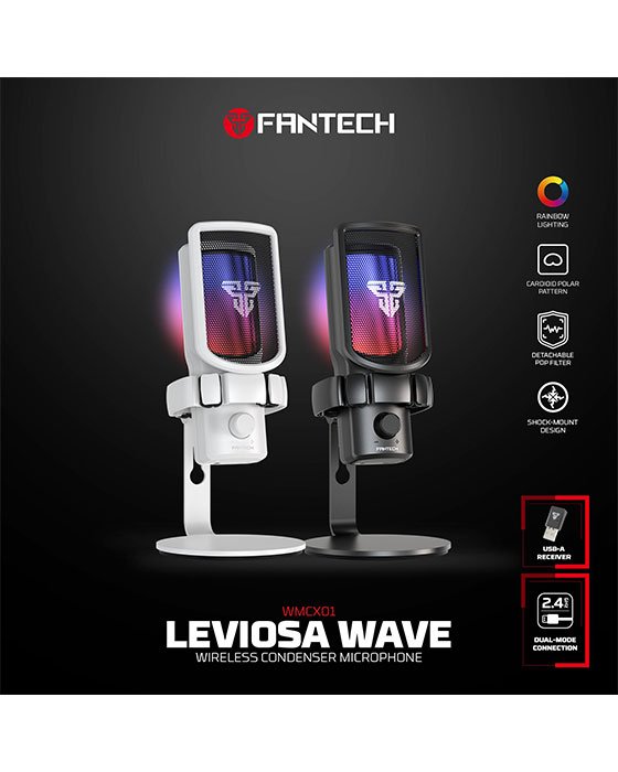 Fantech WMCX01 Leviosa Wave Wireless Condenser Microphone (White)