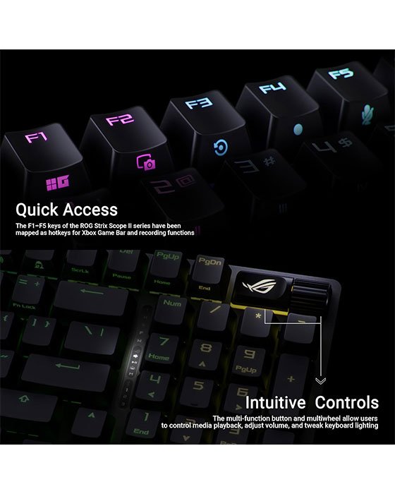 ASUS XA12 ROG STRIX SCOPE II RX/RXBL/US/ABS Gaming Keyboard (Black)