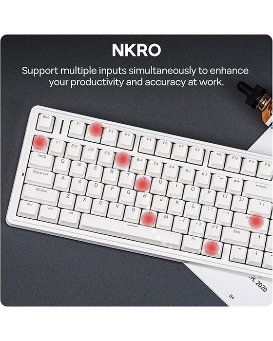 Aula F75 Wired HotSwap Mechanical Gaming Keyboard (White)