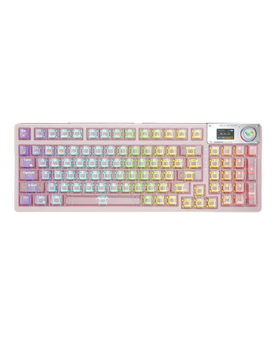 Aula F98 Pro Wireless + Bluetooth HotSwap Mechanical RGB Gaming Keyboard (Pink)