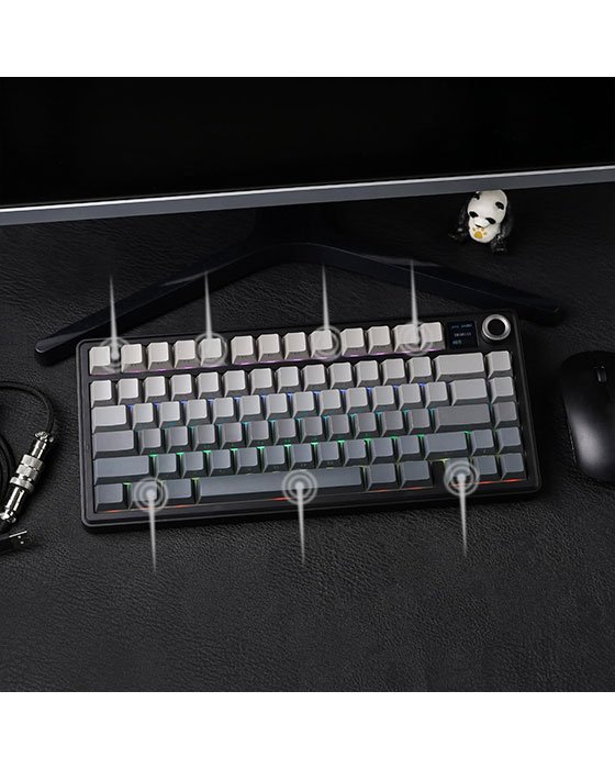 Aula F75 MAX Wireless + Bluetooth HotSwap Mechanical RGB Gaming Keyboard (Black Contour)