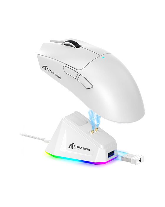 Attack Shark X11 Wireless + Bluetooth Gaming Mouse (White)