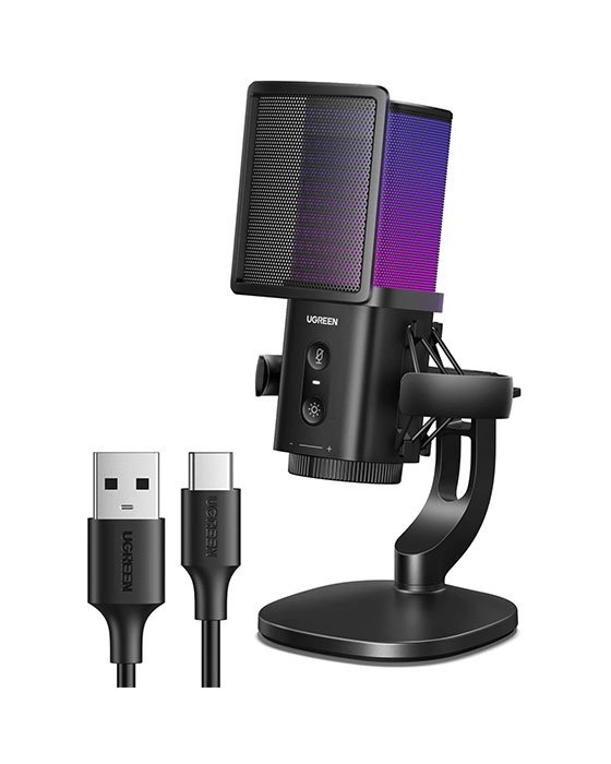 UGreen 65629 USB RGB Gaming Desktop Microphone CM581 (Black)
