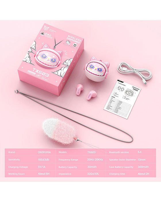 EARBUDS ONIKUMA TX603 Pink Bluetooth
