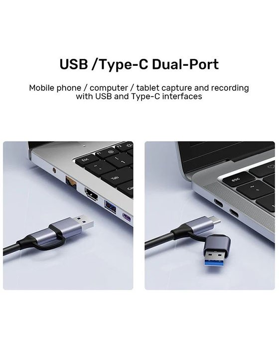HDMI to USB-C/A Video Capture Card Adapter