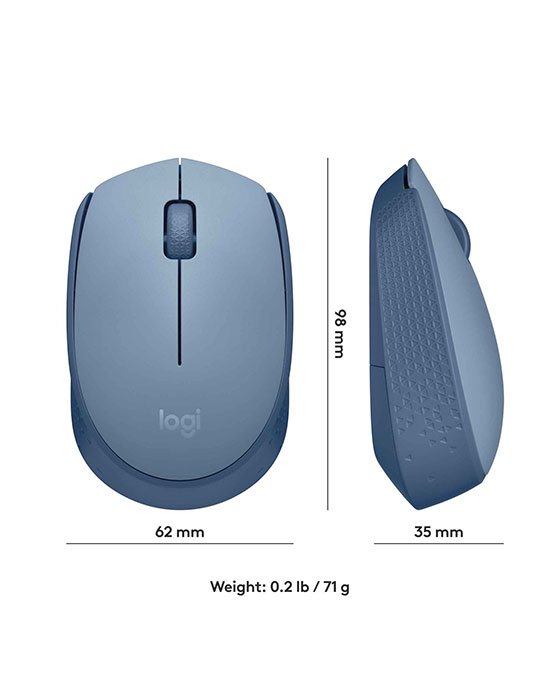 Logitech M171 Wireless Mouse Blue Gray