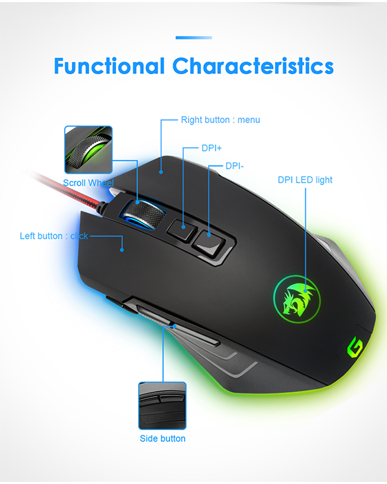 Redragon M715  RGB Dagger 10000 DPI Gaming Mouse