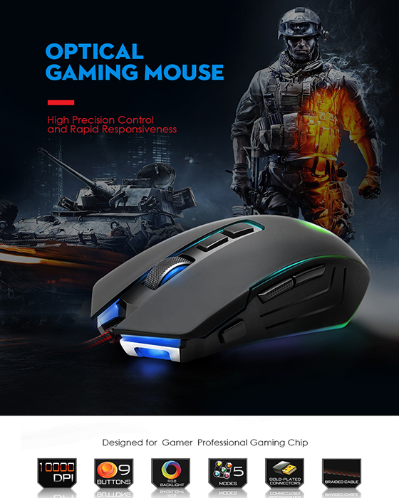 Redragon M715  RGB Dagger 10000 DPI Gaming Mouse
