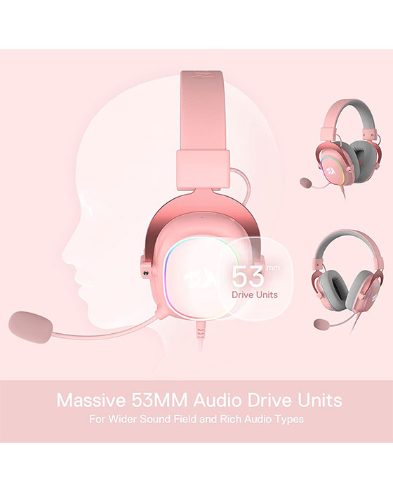 Redragon H510 Zeus-X RGB Pink Wired Gaming Headset