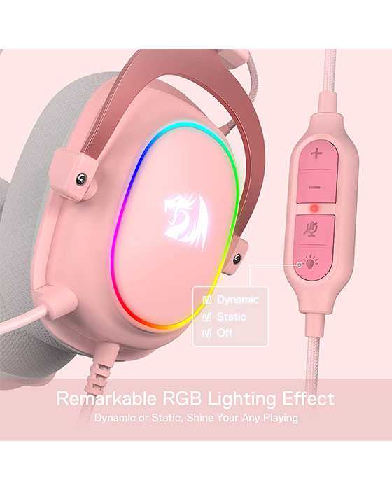 Redragon H510 Zeus-X RGB Pink Wired Gaming Headset