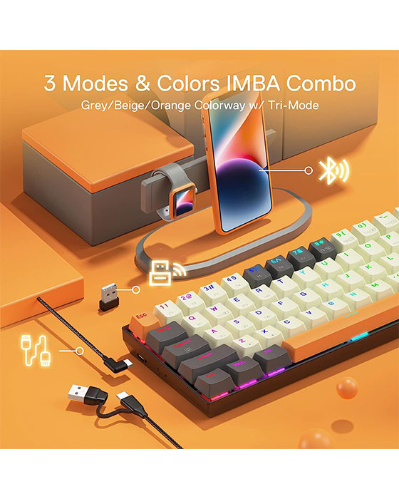 Redragon K644CGO-RGB-Pro/Caraxes Pro Wired &2.4 &BT keyboard