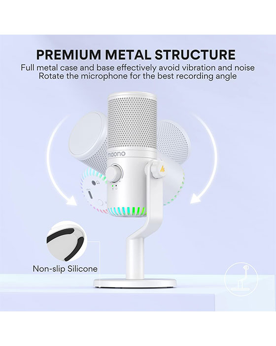 Maono DM30RGB Programmable USB Condenser Microphone White