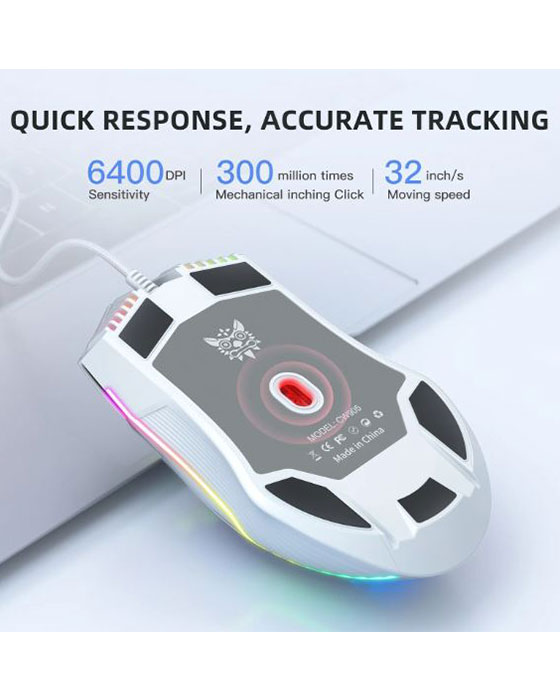 ONIKUMA CW905 White 6400 DPI Wired Gaming Mouse