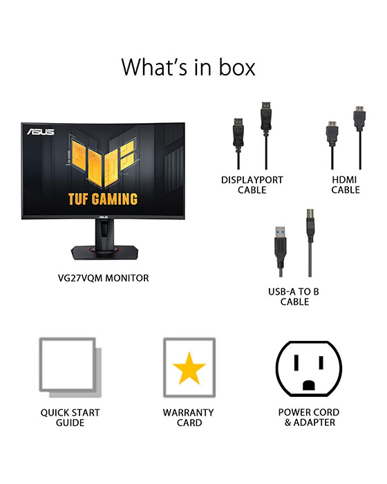 ASUS TUF VG27VQM 240Hz, 1ms, Curved Gaming Monitor