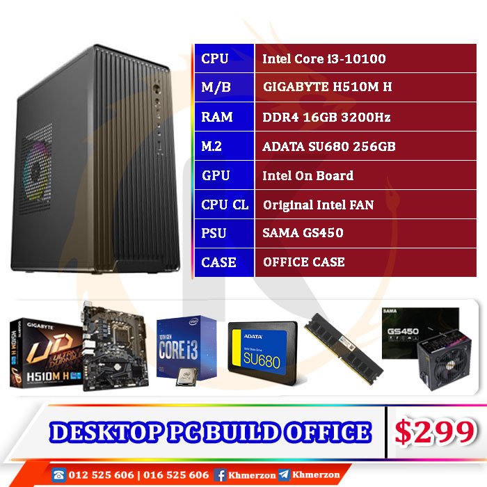 Intel Core i3 10100 PC BUILD FOR OFFICE