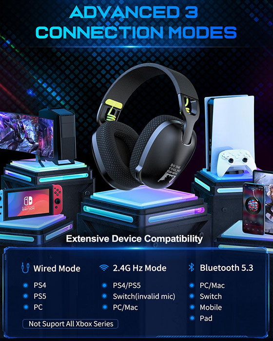 ONIKUMA B2 Black 2.4Ghz Tri-mode Gaming Headset 