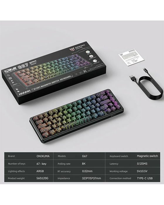 Onikuma G67 8KHz Magnetic Switch Gaming Keyboard