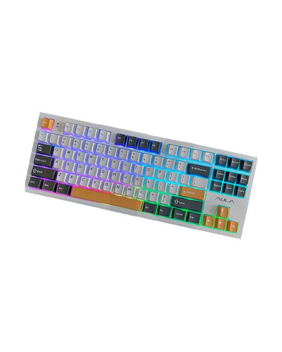 Aula S87 RGB Tri Mode HotSwap Mechanical Gaming Keyboard (White)