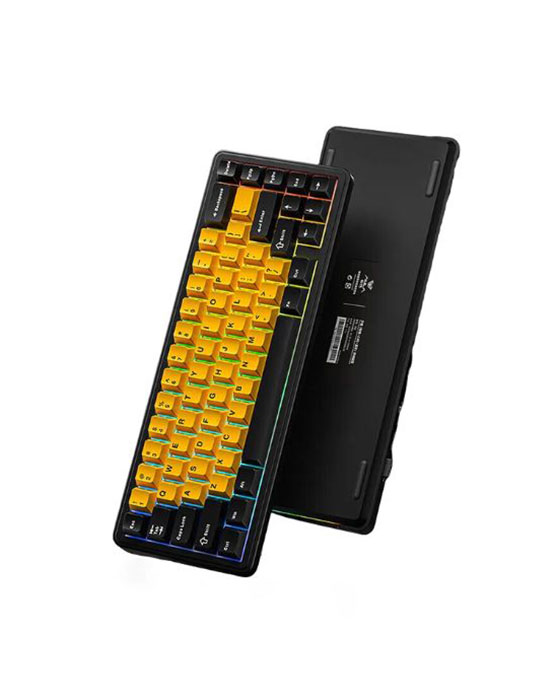 Aula F65 RGB Tri Mode HotSwap Mechanical Gaming Keyboard (Black Yellow)