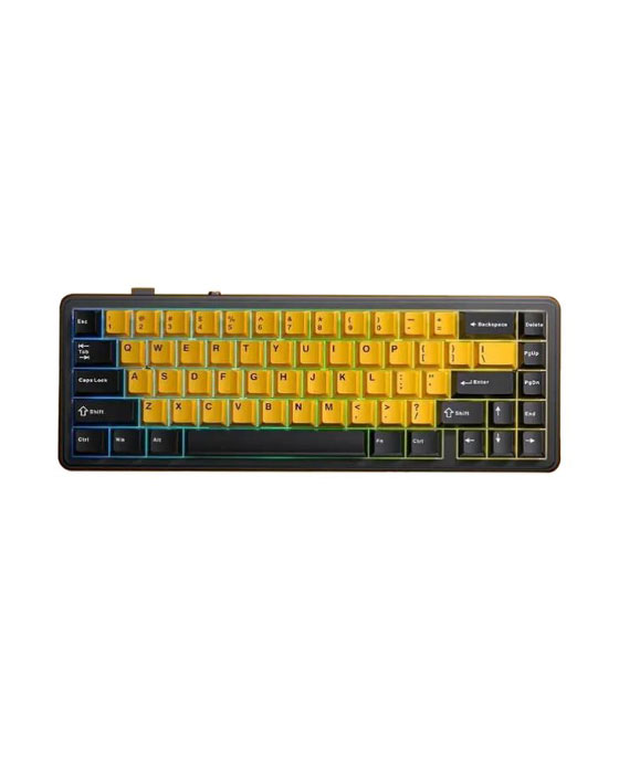 Aula F65 RGB Tri Mode HotSwap Mechanical Gaming Keyboard (Black Yellow)