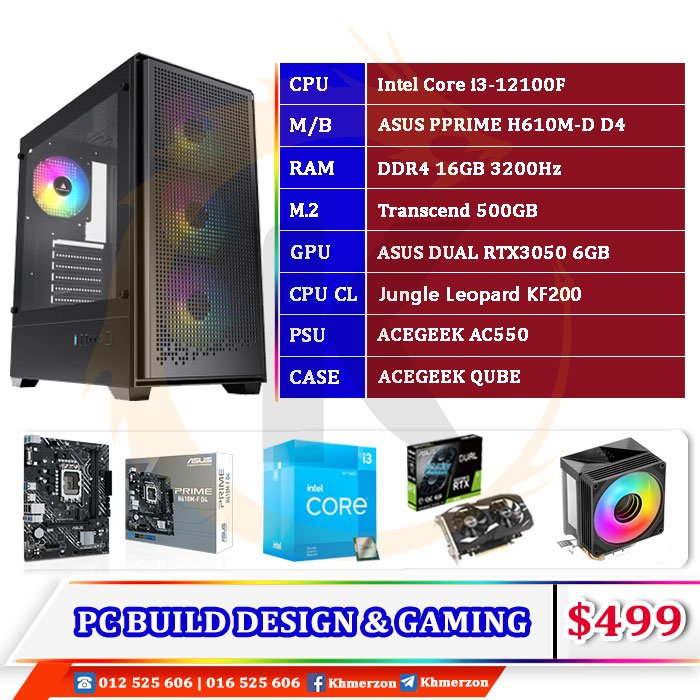 Intel Core i3 12100F D​ESKTOP PC BUILD DESIGN AND GAMING