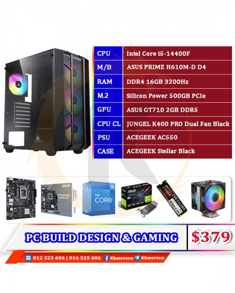 Intel Core i5 14400F D​ESKTOP PC BUILD​​ FOR DESIGN AND GAMING
