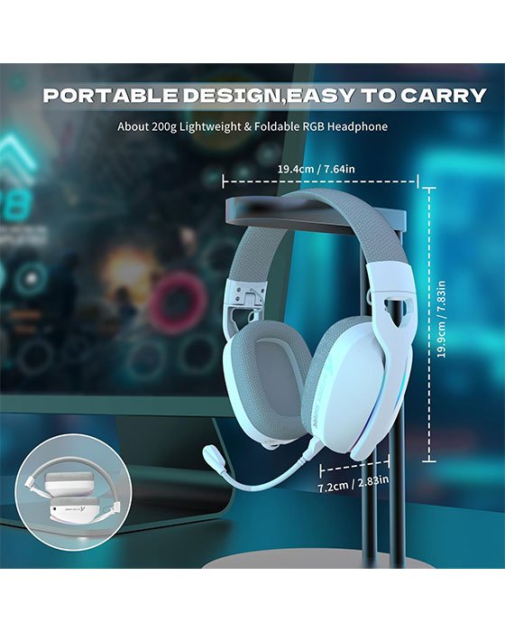 ATTACK SHARK L90 RGB Tri-Mode Gaming Headset (White)