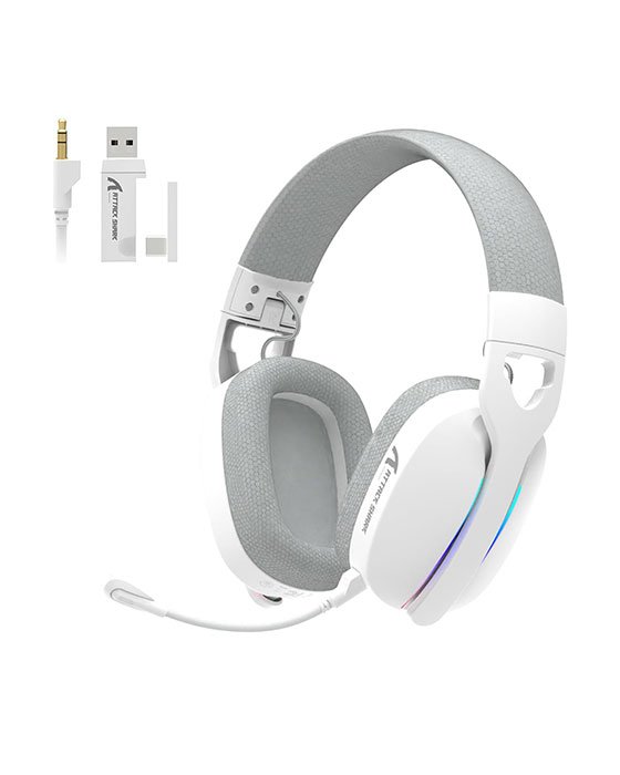 ATTACK SHARK L90 RGB Tri-Mode Gaming Headset (White)