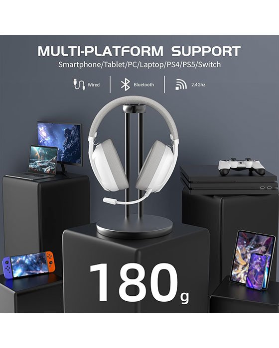 ATTACK SHARK L80 Tri-Mode Gaming Headset (White)