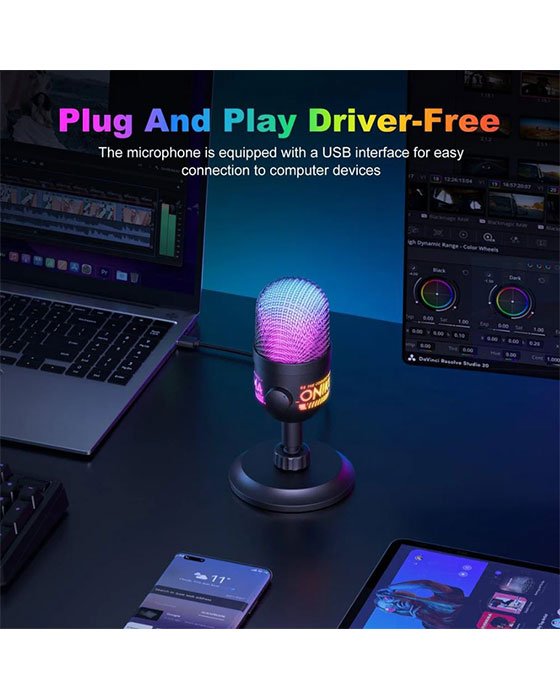 ONIKUMA M930 Colorful RGB USB Microphone Gaming