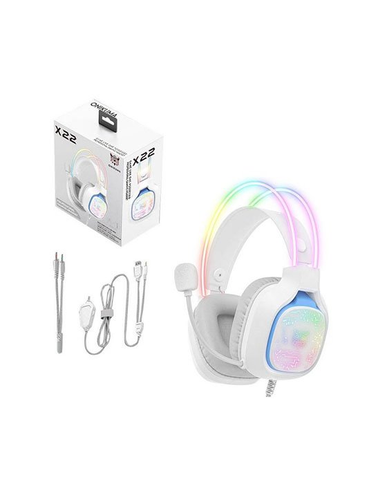 ONIKUMA X22 RGB WHITE WIRED HEADSET GAMING