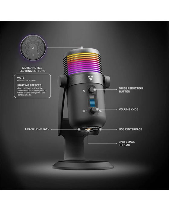 FANTECH MCX03 LEVIOSA MAX Microphone USB-C RGB Professional Gaming Black